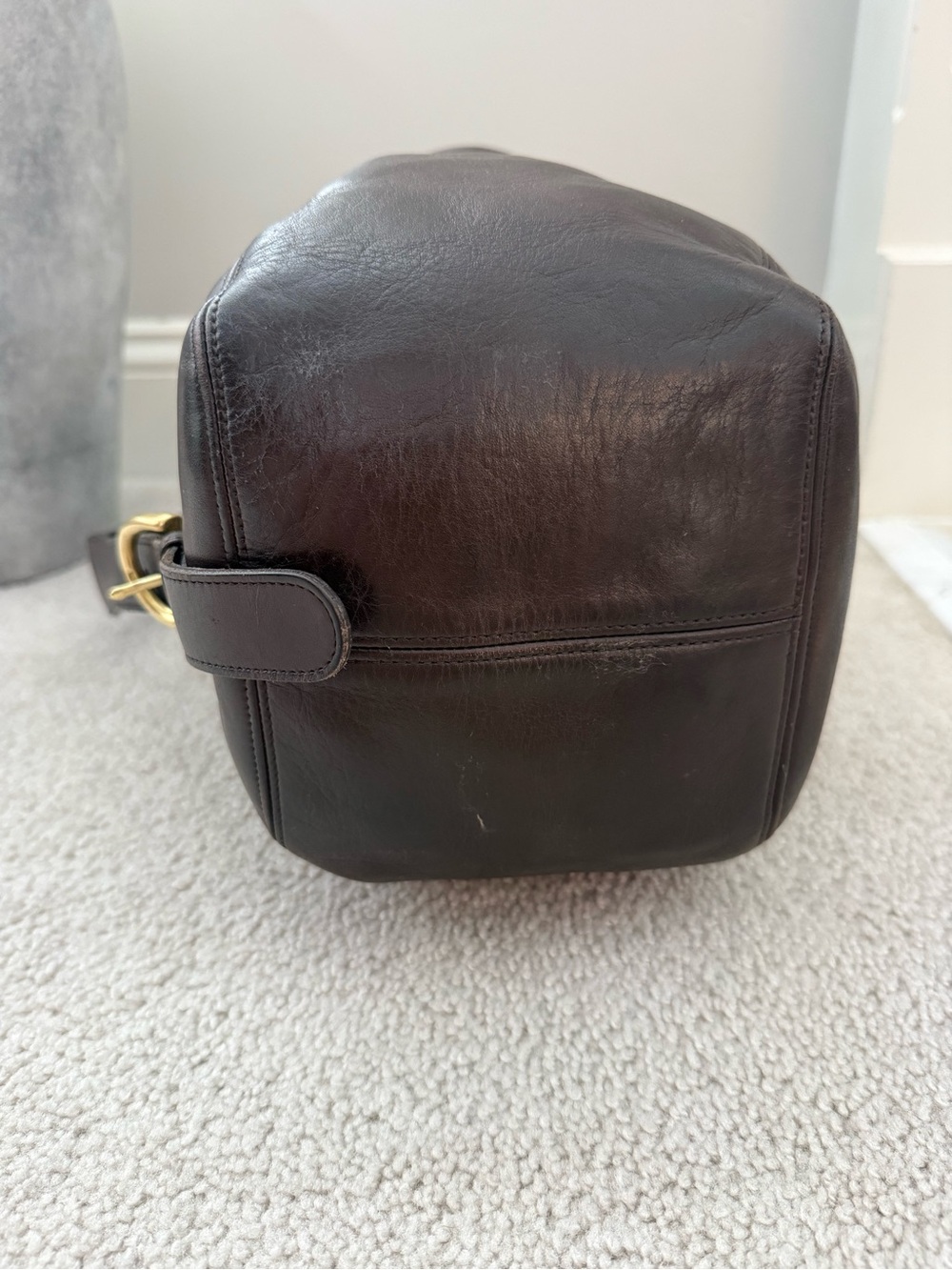 Vintage Coach Soho Sling Shoulder Bag Dark Brown Leather Backpack Purse # 4160 - Picture 8 of 12